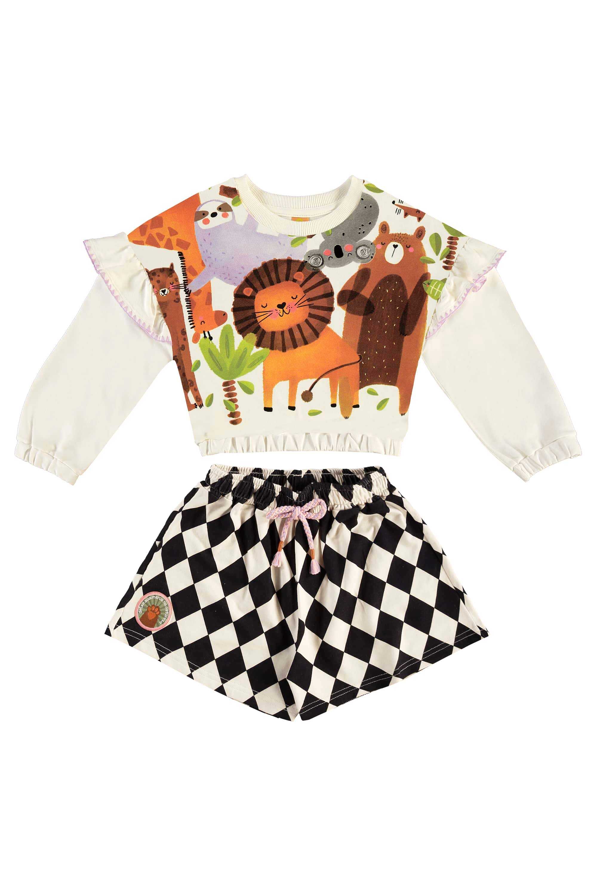 Conjunto Safári Encantado Infantil Feminino (Off White) Três e Já - Imagem 42